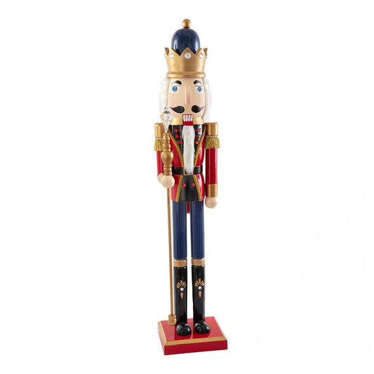 36" Red & Blue King Wooden Nutcracker | Kurt Adler
