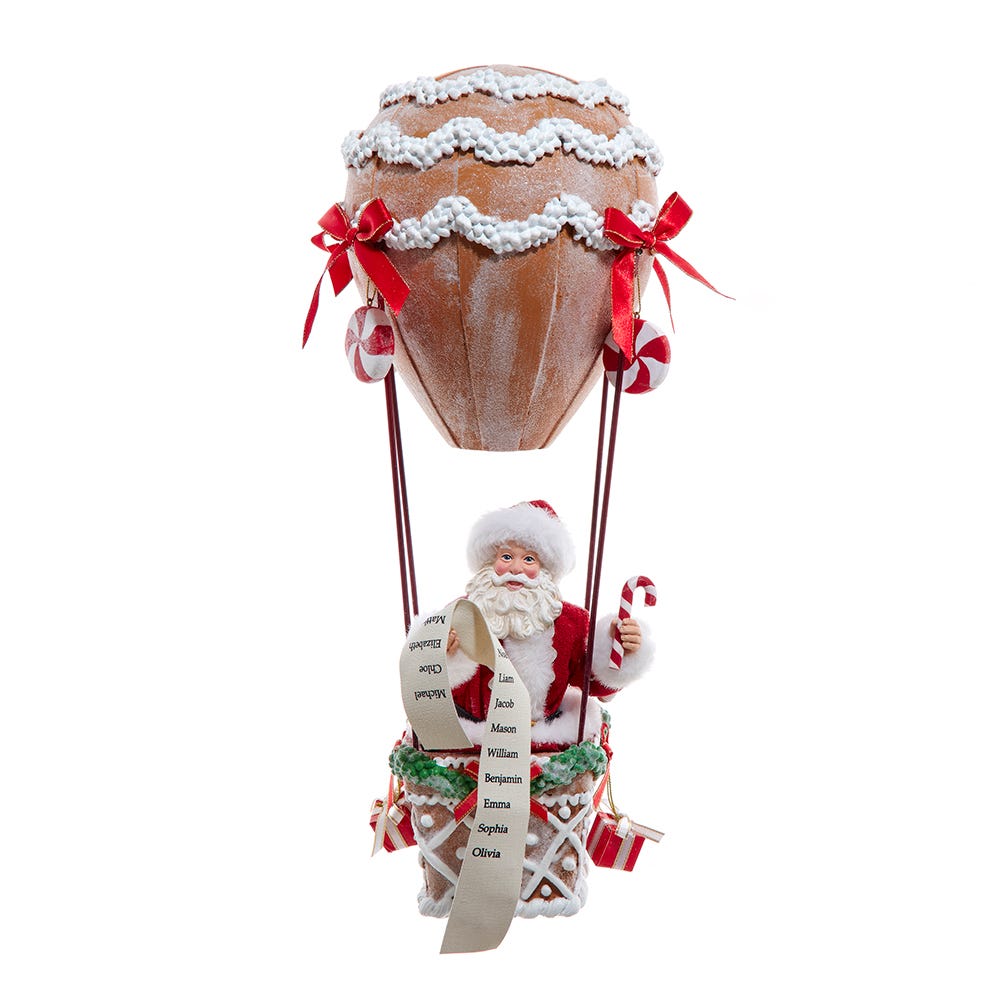 12" Fabriché™ Hot Air Balloon Santa | Kurt Adler