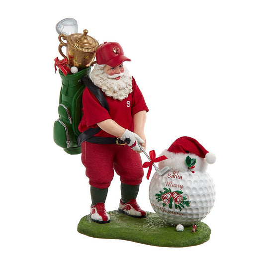 11" Fabriché™ Golfer Santa with Golf Ball | Kurt Adler