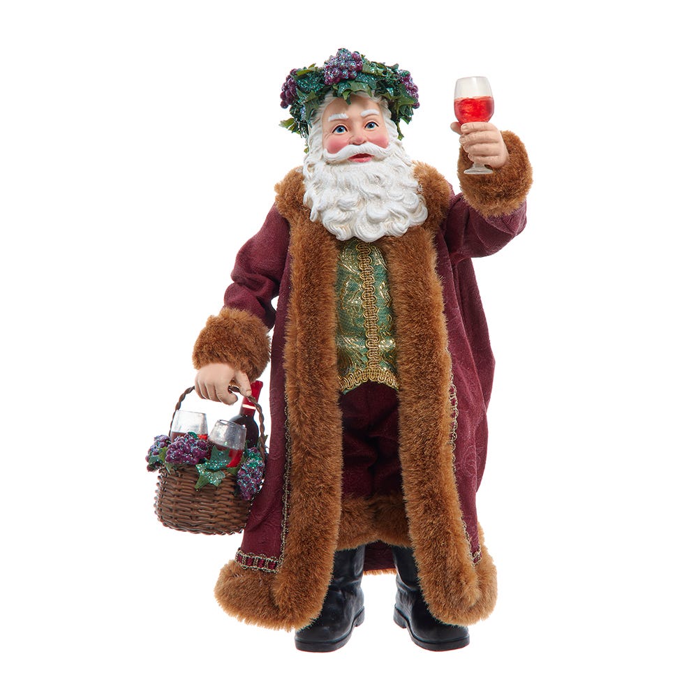 Kurt Adler 10.5-inch Fabriché™ Wine Santa