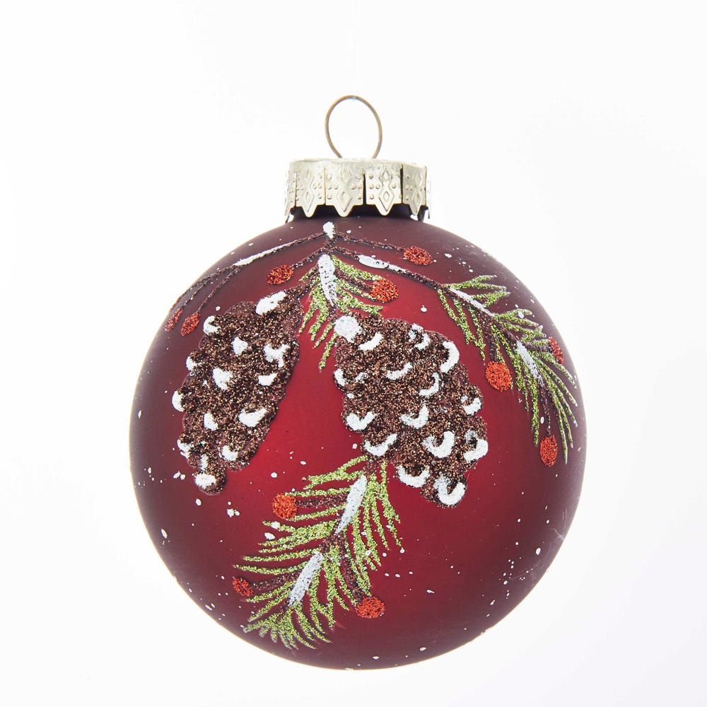 Kurt Adler GG0839 Ornament, red, 6 Count,Christmas