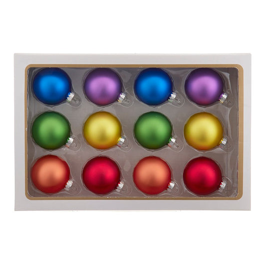 Kurt Adler 60MM Glass Rainbow Ball Ornaments