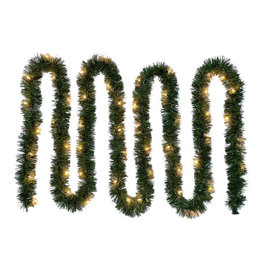 18' Pre-Lit Green Garland, 50 Clear Incandescent Lights | Kurt Adler