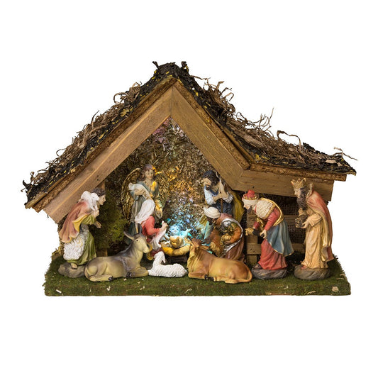 9.5" Musical LED Nativity Figures with Stable (11-Piece) | Kurt Adler