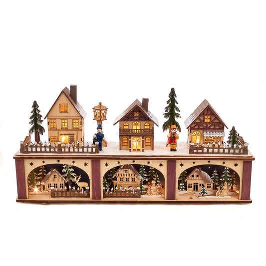 Kurt Adler H6322 8.66" Light Up Plywood Village House
