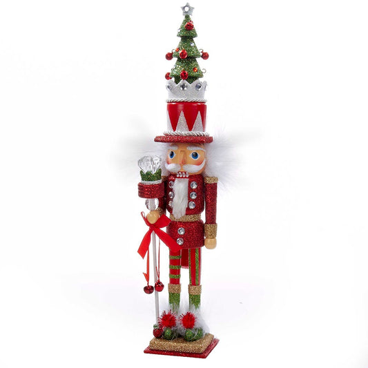 Kurt Adler Hollywood Tree Hat Nutcracker, 15-Inch, Red and Green