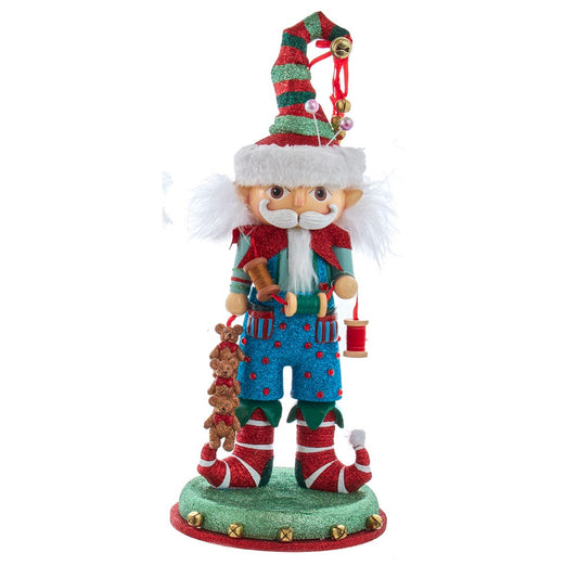 15-Inch Hollywood Elf with Teddy Bear Nutcracker