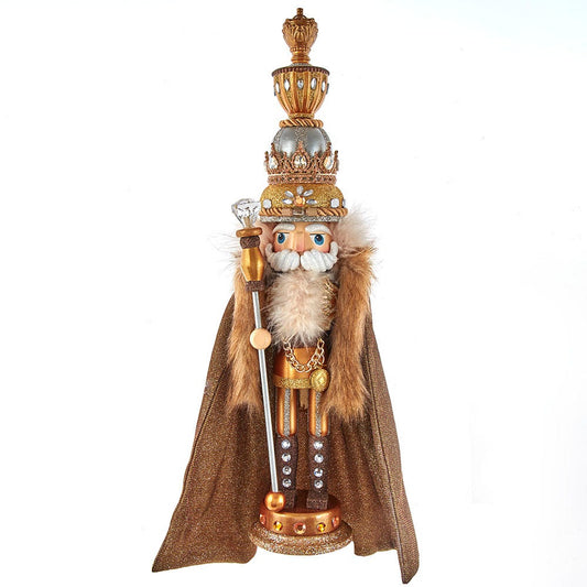 17.5-Inch Hollywood Gold with Fuzzy Cape King Nutcracker