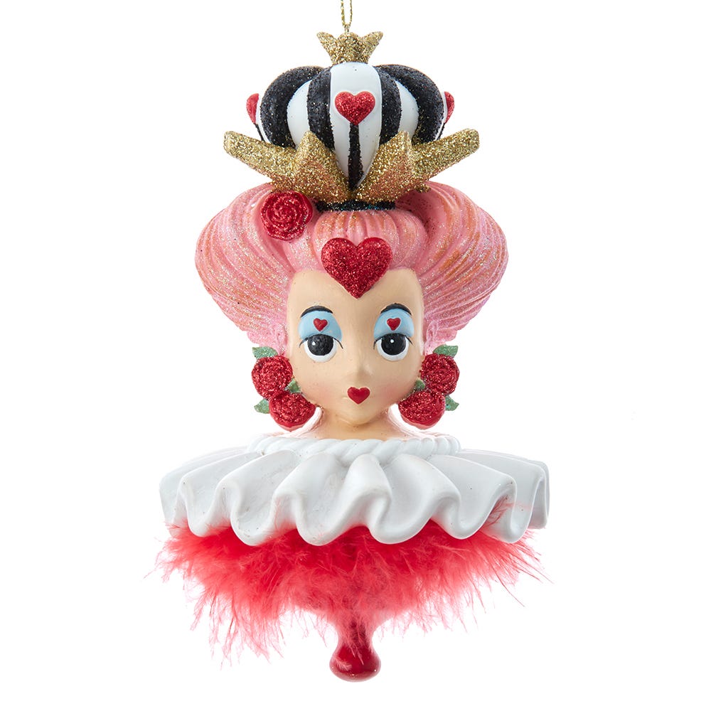 Kurt Adler 6.25-Inch Hollywood Hats Queen of Hearts