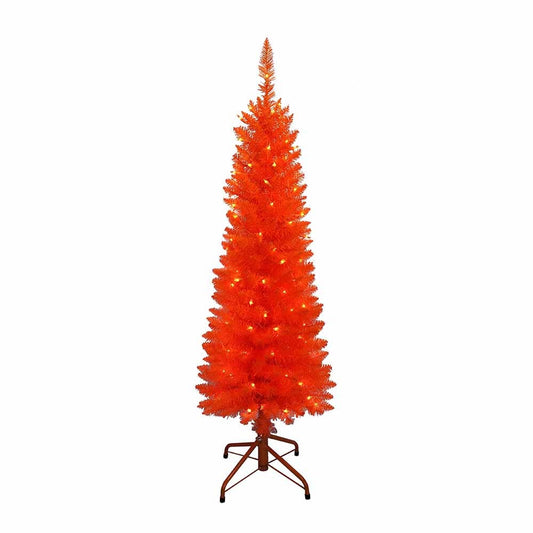 4' Pre-Lit Orange Slim Christmas Tree | Kurt Adler