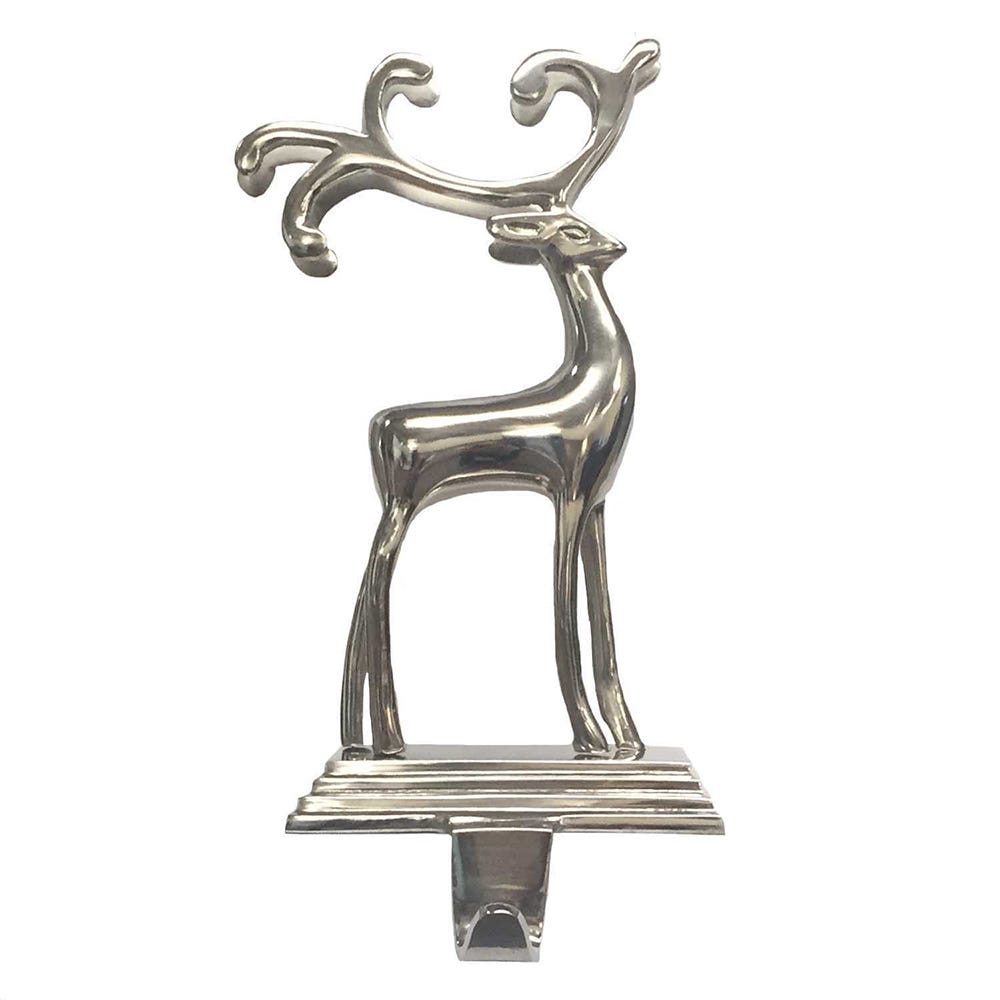 Kurt Adler 10-Inch Silver Reindeer Stocking Holder