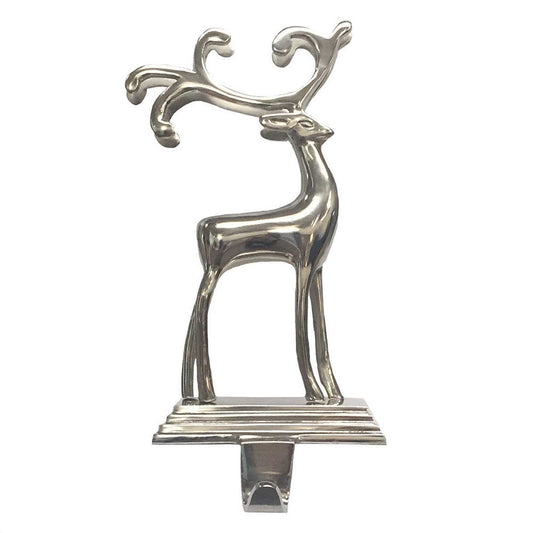 Kurt Adler 10-Inch Silver Reindeer Stocking Holder