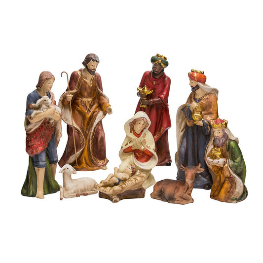 9" Porcelain Nativity Figures Tabletop Set (9-Piece) | Kurt Adler