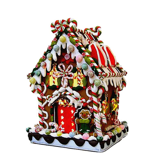 Kurt Adler 8" Claydough Gingerbread House w/Lights - ST