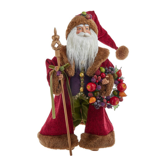 20" Sugar Fruit Santa with Fruit Wreath | Kurt Adler