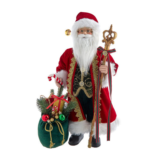 18" Santa with Gift Bag & Scepter Tablepiece | Kurt Adler