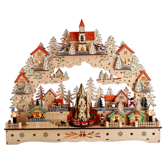 18.5" Battery-Operated LED Musical Christmas Village with Motion | Kurt Adler