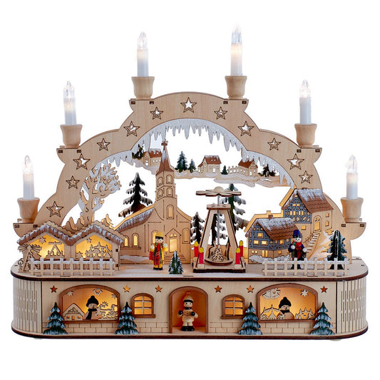 14.2" Battery-Operated LED Musical Santa Christmas Village with Motion | Kurt Adler