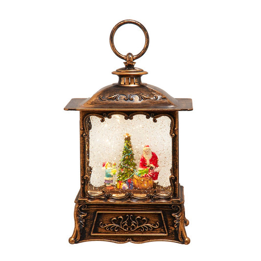 Kurt Adler 8.86-inch Battery Operated LED Santa Swirling Water Lantern