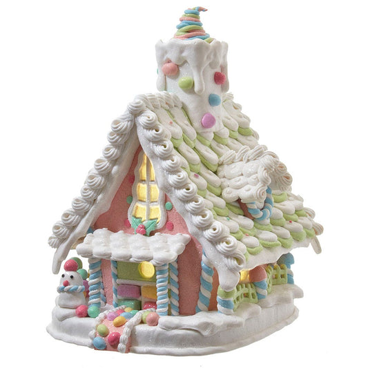 12.5" Battery-Operated Pastel Gingerbread House | Kurt Adler