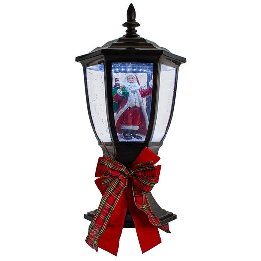 21" Lighted Musical Santa Lamppost with Snow | Kurt Adler