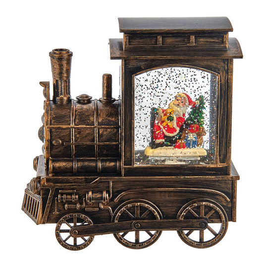 Kurt S. Adler 7-Inch Battery-Operated Musical with Light Santa Water Train and Projector