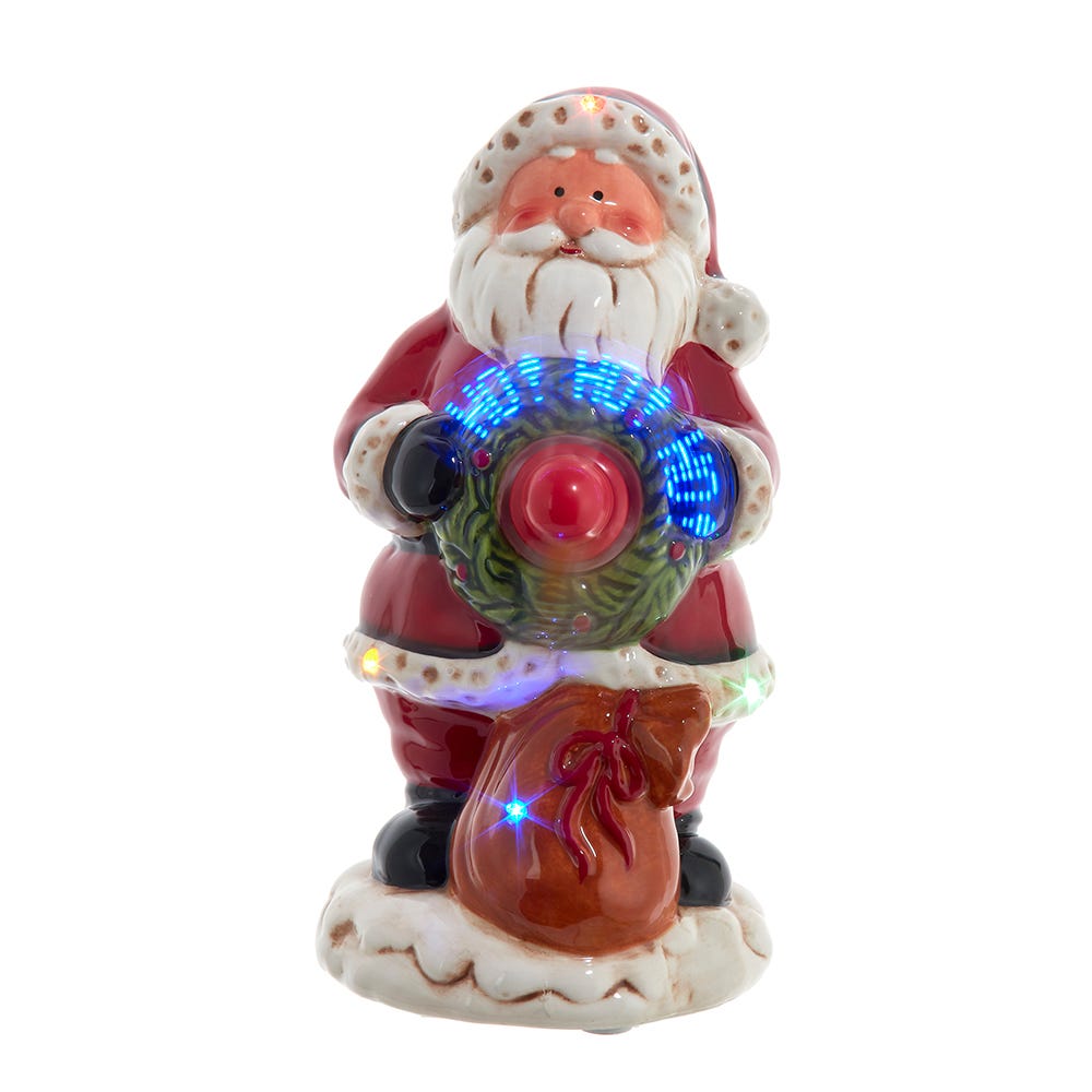 Kurt Adler 10-inch Battery Operated Musical Santa Table Piece with Digital Propeller