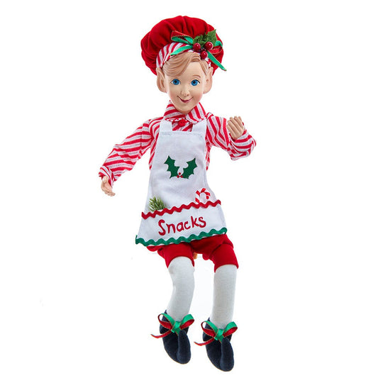 Kurt S. Adler 15-Inch Kringle Klaus Elf Baker Ornament, Red, White