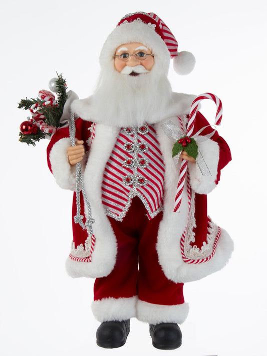 17.5" Kringle Klaus Peppermint Santa | Kurt Adler