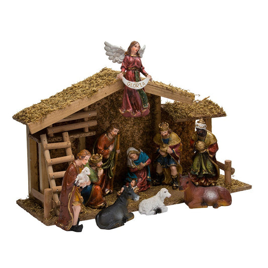 12-Piece Nativity Figures with Wooden Stable (1.5"–6") | Kurt Adler