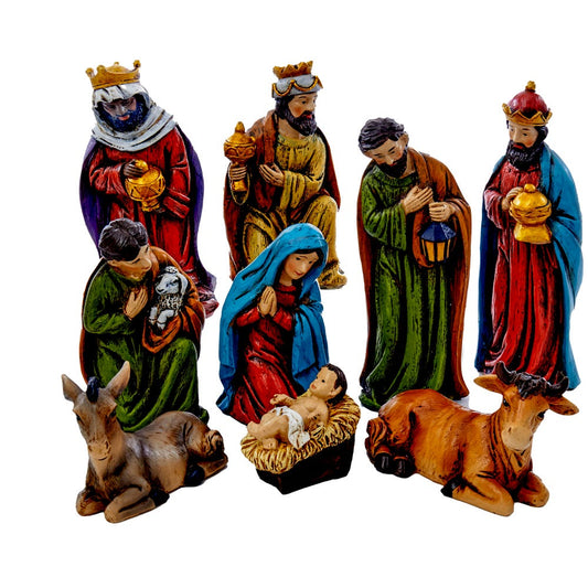 Kurt S. Adler 4 to 5-Inch Resin Table Piece Nativity, Set of 9