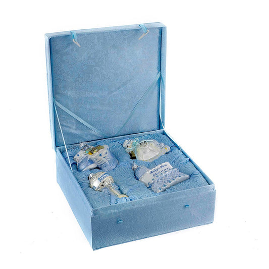 Kurt Adler NB0017B Noble Gems Glass Baby Boy Ornament, 4 Piece Set, Christmas