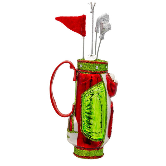 Kurt Adler Noble Gems Glass Golf Club Ornament, 4.5-Inches, Multicolor