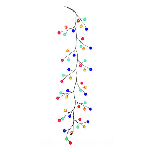 Kurt S. Adler 6-Foot Green Garland with 48 Multicolor LED Ball Lights