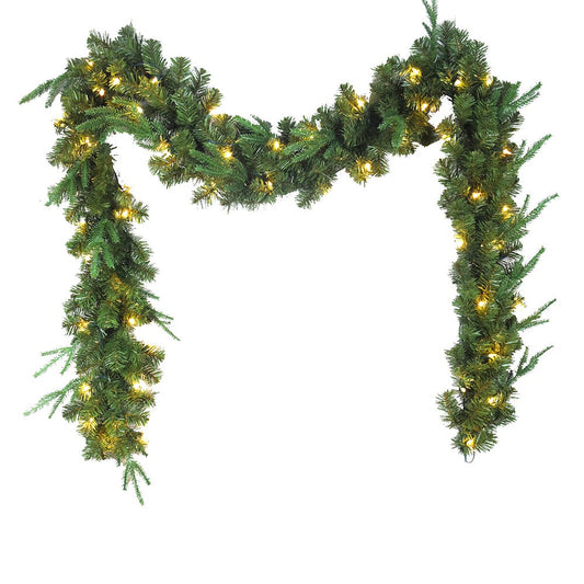 9' Sierra Green Garland with 50 Incandescent Lights | Kurt Adler