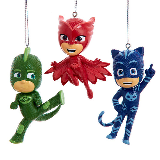 Kurt S. Adler PJ1231 PJ Masks Red, Green, and Blue 3.5 Inch Acrylic Hanging Christmas Decoration Ornament 3 Piece Set