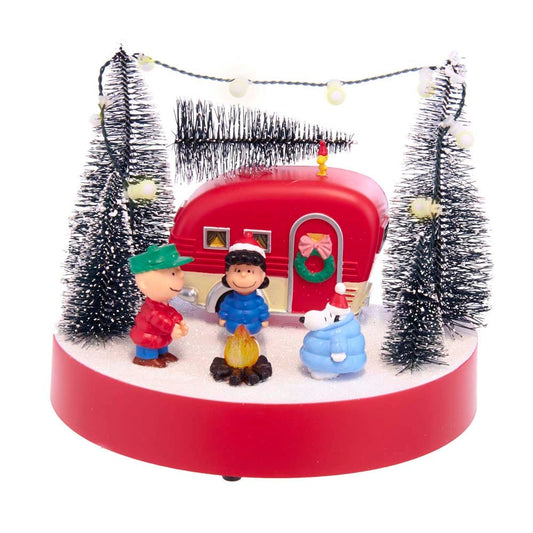Peanuts Kurt Adler 7-Inch Battery-Operated Musical Camper Scene Table Piece (PN5201)