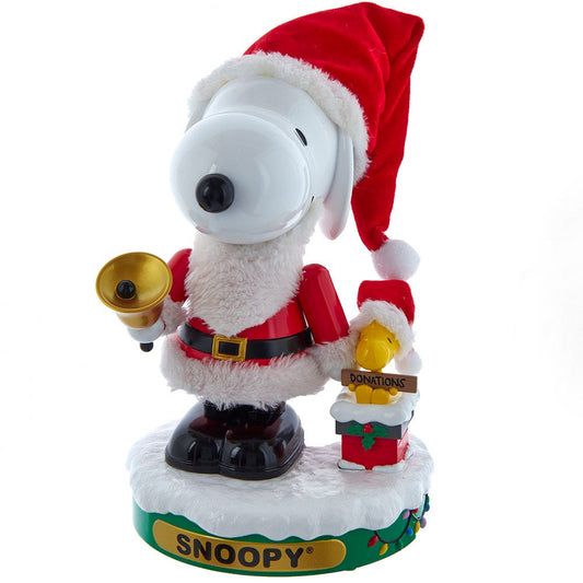 Peanuts 10-Inch Battery-Operated Musical Santa Snoopy Nutcracker