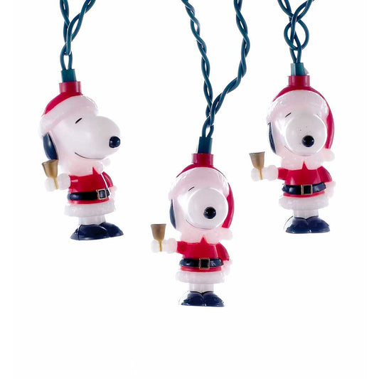 Peanuts Kurt Adler UL 10-Light Santa Suit Snoopy Light Set