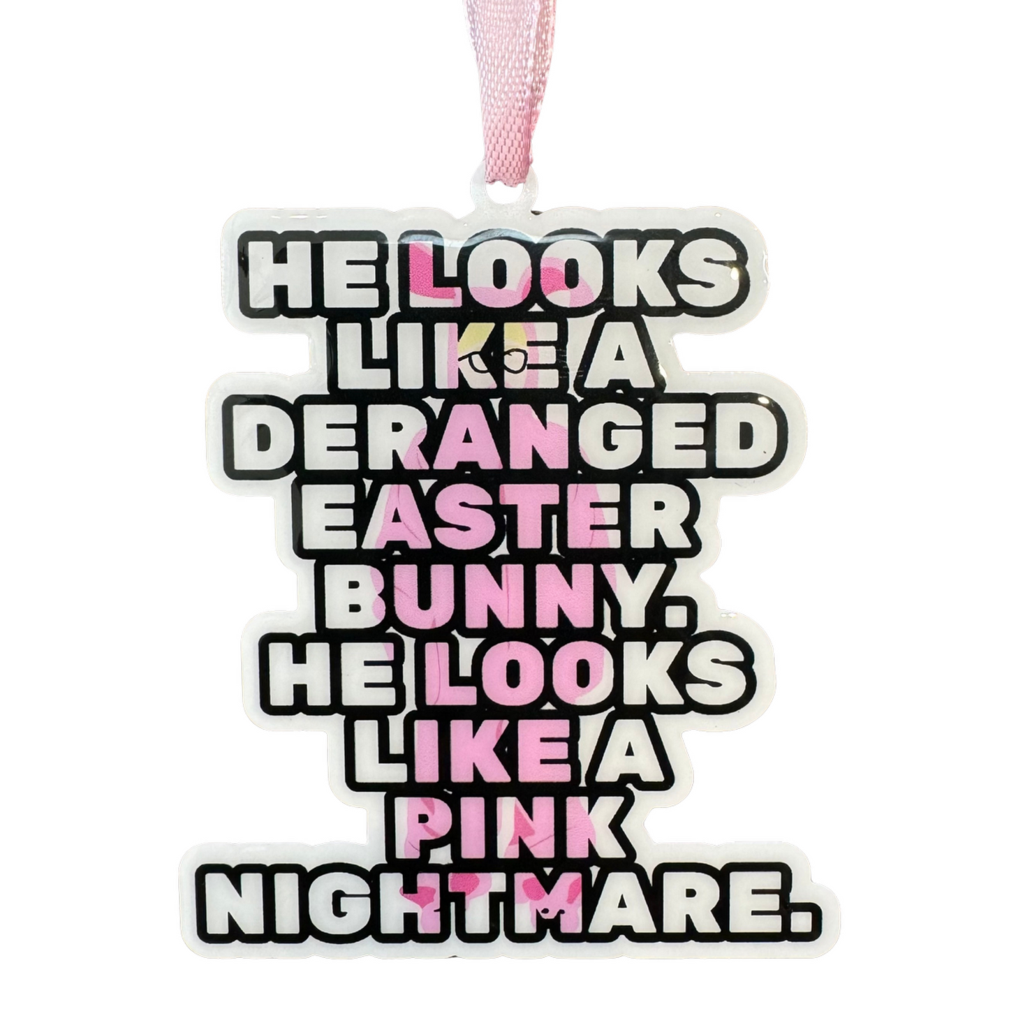 Ralphie Pink Bunny Costume Christmas Ornament | Pink Bunny Christmas Ornament | Movie Christmas Ornament Story | X-Mas Story Ralphie Ornament Funny Tree Ornament