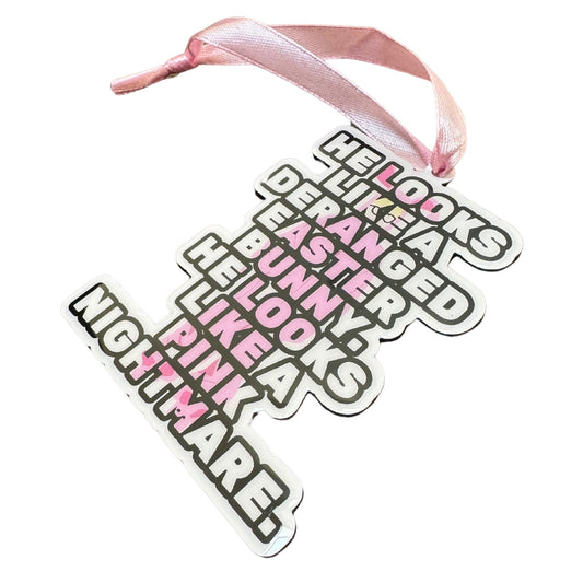 Ralphie Pink Bunny Costume Christmas Ornament | Pink Bunny Christmas Ornament | Movie Christmas Ornament Story | X-Mas Story Ralphie Ornament Funny Tree Ornament