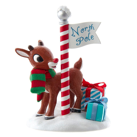 Kurt S. Adler Fabriché Rudolph North Pole Table Piece, 6.5, Multi-Colored
