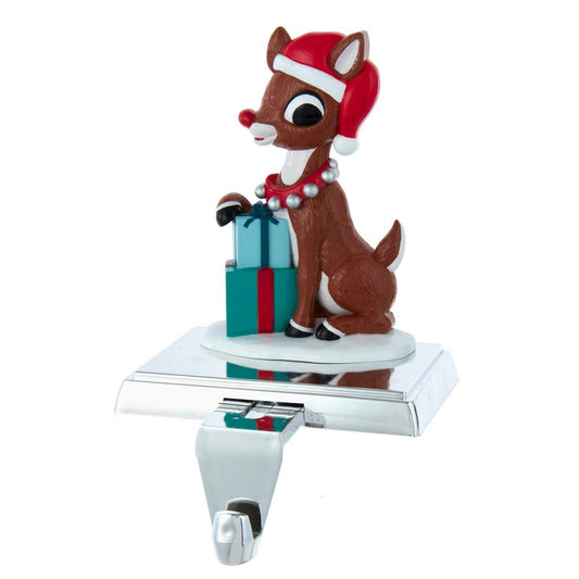 Kurt S. Adler 6.5-Inch Rudolph with Presents Stocking Holder