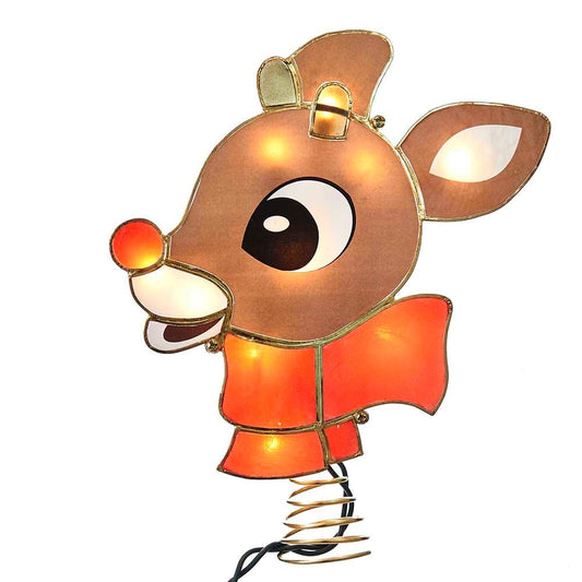 Kurt Adler RU9171 7" Rudolph Lighted Capiz Treetop