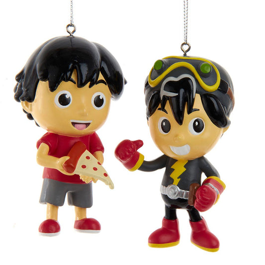Ryan's World™ Pizza/Spy Ornaments, 2 Assorted