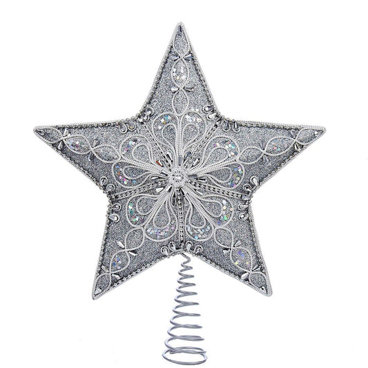 Kurt Adler Star Treetop, 13.5-Inch, Silver