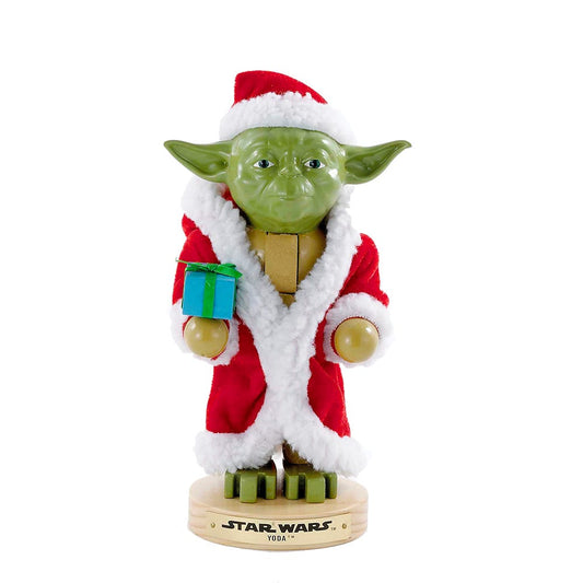 Kurt Adler Yoda in Santa Robe Nutcracker, 9-Inch, Red-Green