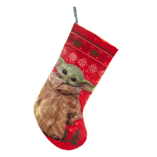 Kurt Adler Star Wars The Child Baby Yoda Stocking , 19-inch Height, Multicolor, Polyester