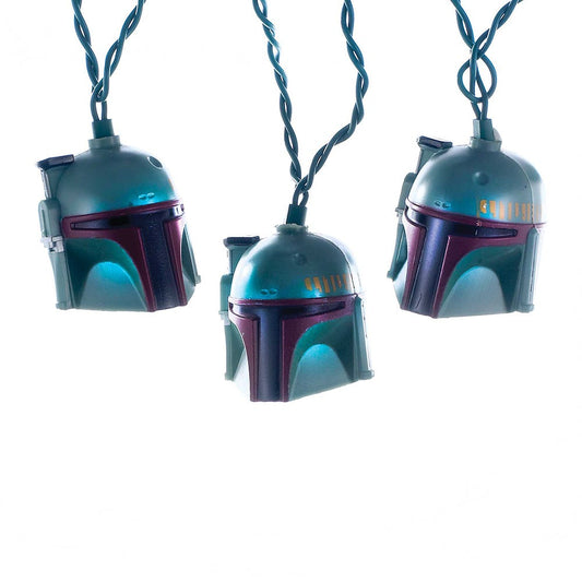 STAR WARS Kurt Adler 10-Light Boba Fett Helmet Light Set