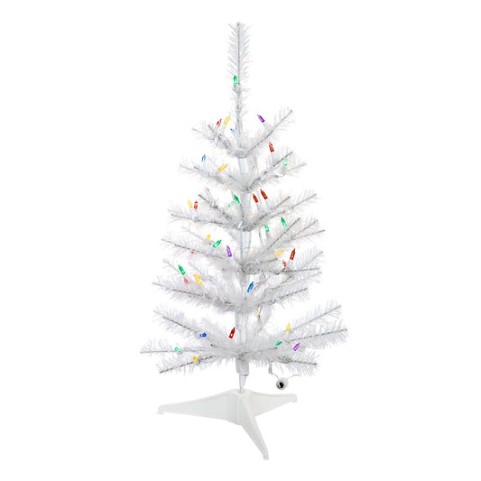2' Pre-Lit Multi-Color LED Glisten Pine Tree | Kurt Adler